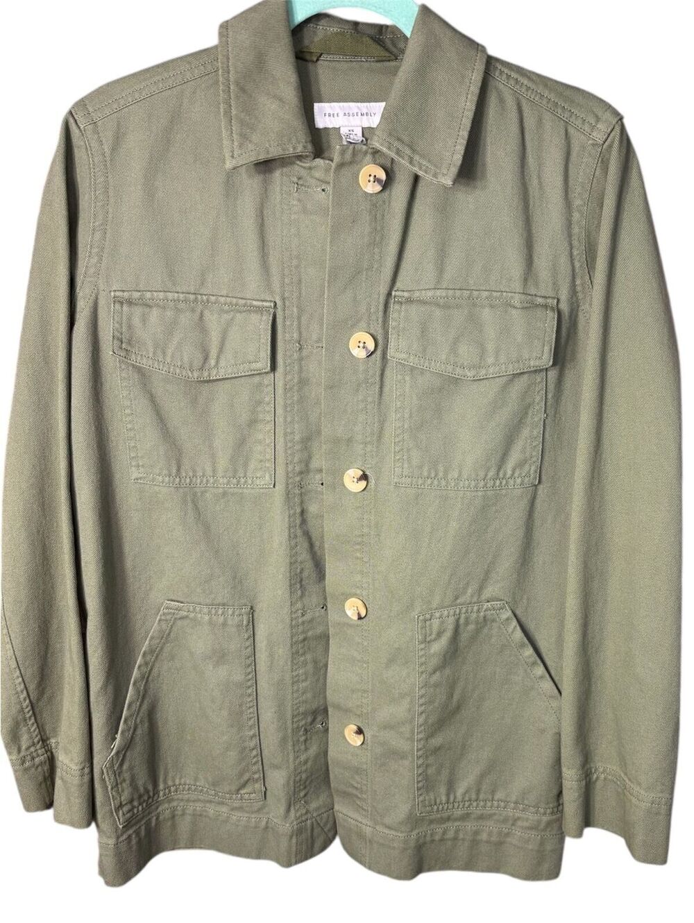 #119 Free Assembly Army green jacket size XS
